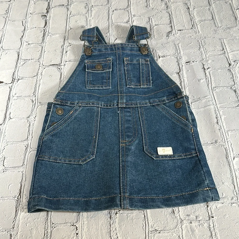 7 For All Mankind 7FAM Blue Jean Denim Overall Jumper Dress size 18 months